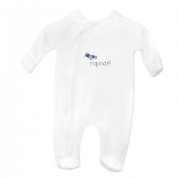 Pyjama à col naissance personnalisé avec avion