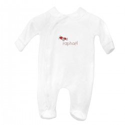 Idée cadeau de naissance : un pyjama à col personnalisé avec avion