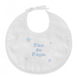 Bavoir naissance brodé Fan de Papa