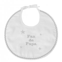 Indispensable à la naissance et cadeau inoubliable : un bavoir de naissance brodé Fan de Papa