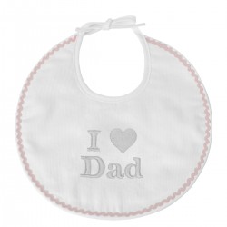 Idée cadeau de naissance : un bavoir brodé I Love Dad