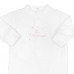 Pyjama dors bien personnalisé au prénom du bébé avec des étoiles
