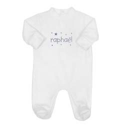 Pyjama dors bien naissance personnalisé au prénom du bébé avec des étoiles