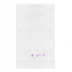 Serviette en éponge brodée avec papillon