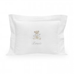 Cadeau de naissance original : un coussin personnalisé avec un ours.