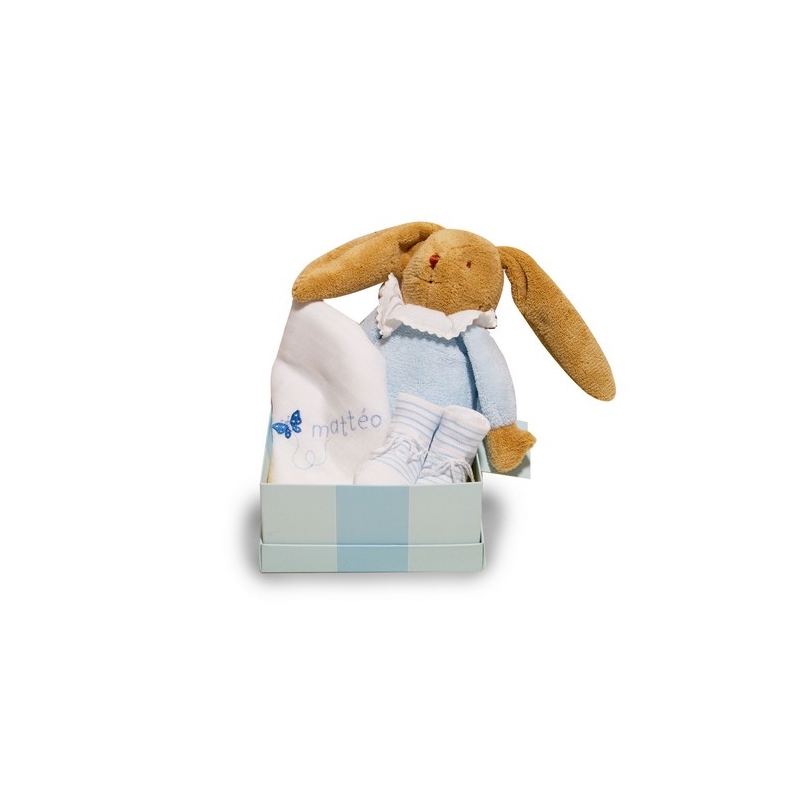 Magnifique corbeille coffret de naissance personnalisable !- 6099