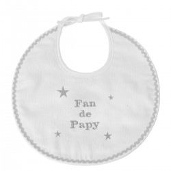 Bavoir naissance brodé Fan de Papy