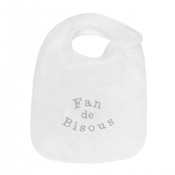 Bavoir naissance brodé Fan de Bisous