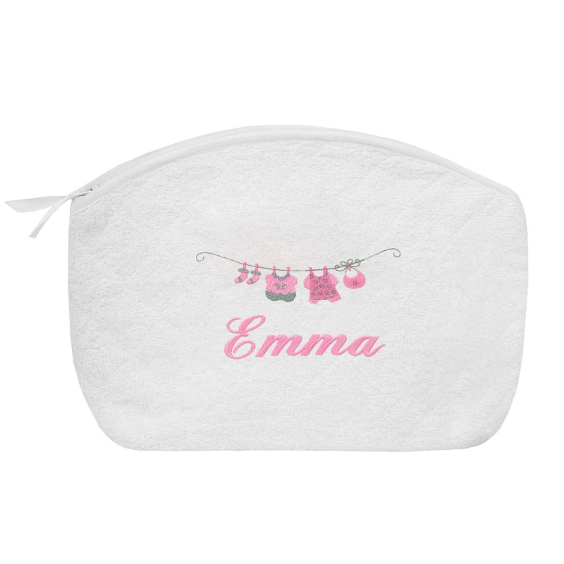 TROUSSE DE TOILETTE broderie anglaise blanche personnalisable