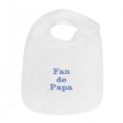 Bavoir de naissance brodé Fan de Papa