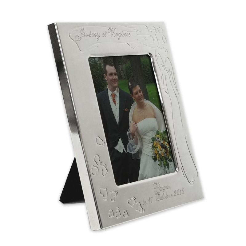 Cadeau Mariage Personnalisé Forme Voiture En Bois - Avec Guirlande LED Et Nœud Papillon