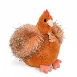 Histoire d'Ours Peluche Poule "Les Poulettes" orange roux 20 cm