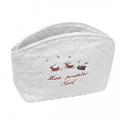 Une trousse de toilette brodée comme cadeau pour son premier Noël