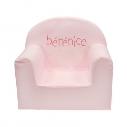 Fauteuil club rose bébé brodé