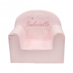 Cadeau de naissance et décoration chambre enfant : un fauteuil club rose personnalisé