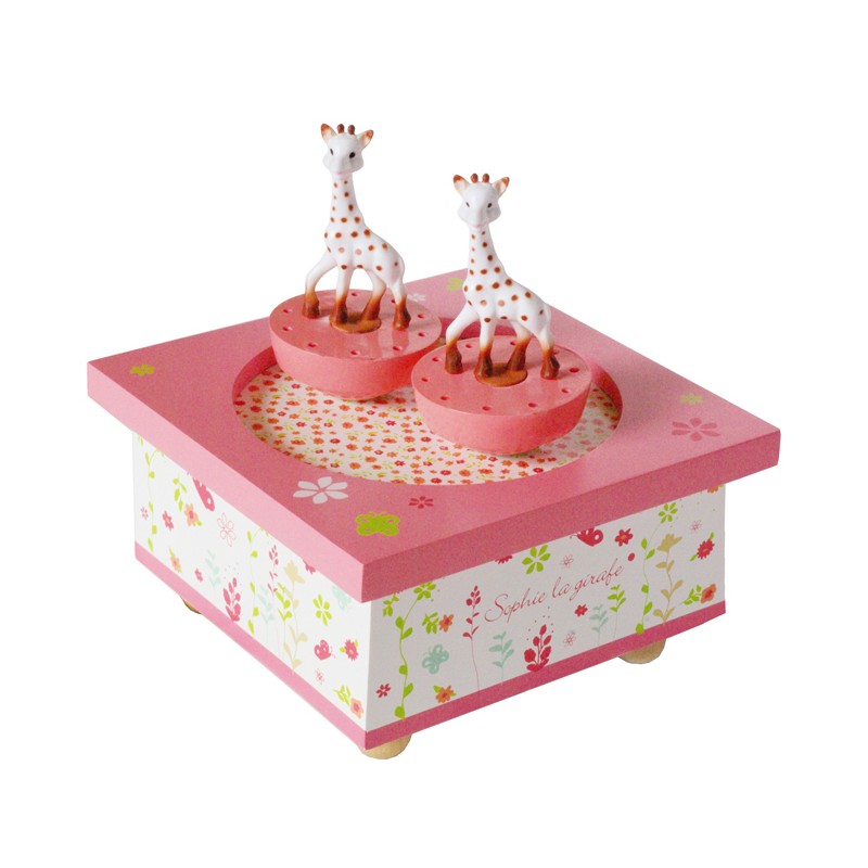 Boite à musique Sophie La Girafe rose de la marque Trousselier. Décoration chambre bébé. Boite à musique Sophie La Girafe rose de la marque Trousselier. Décoration chambre bébé.