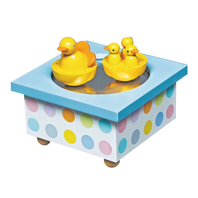 Boite à musique avec des petits canards de la marque Trousselier. Décoration chambre bébé.