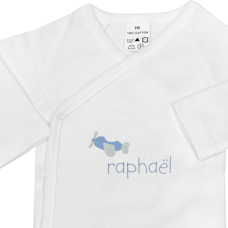 Body Croisé à Manches Longues En Maille Dentelle 100 % Coton Pour Bébé