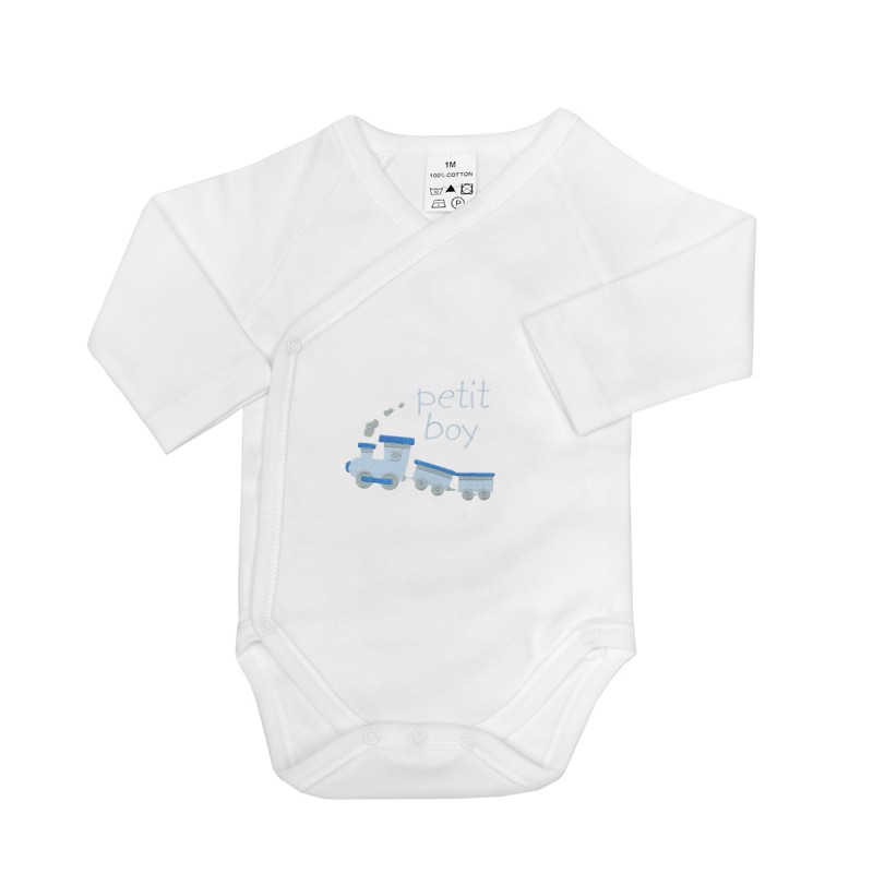 brassiere naissance en coton fermeture croisee blanc bebe