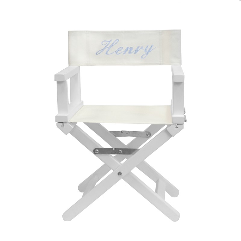 Fauteuil Metteur En Scène Enfant Personnalisable - Bois D'Acacia - Motif Couronne - 55x36x28cm - 3-8 Ans