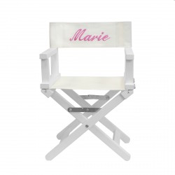 Chaise metteur en scène blanche personnalisée