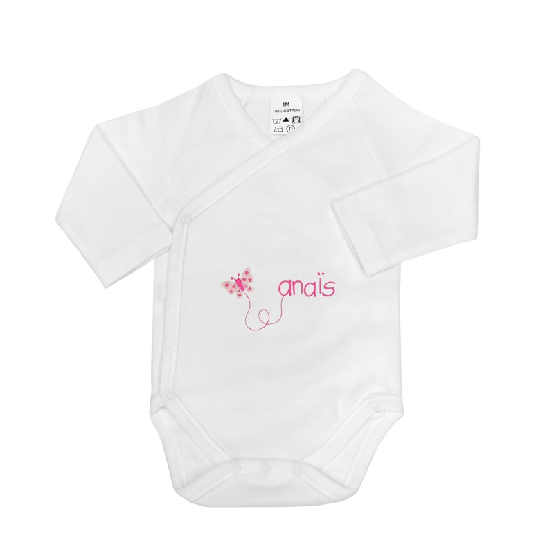 Amomí Body bébé croisé pour nouveau-né Lot de 2 couleurs unies pour  personnaliser 0-3 mois 100 % coton